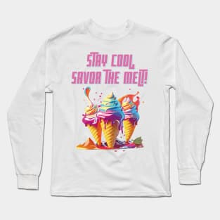 Summer Melting Delights: Tempting Ice Cream Treat Long Sleeve T-Shirt